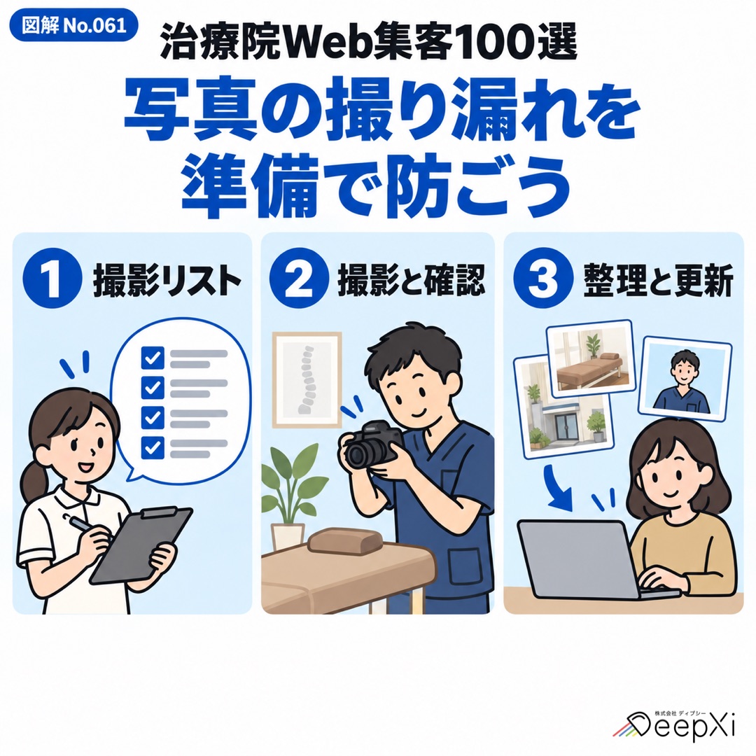 写真の撮り漏れを 準備で防ごう。撮影リスト、撮影と確認、整理と更新