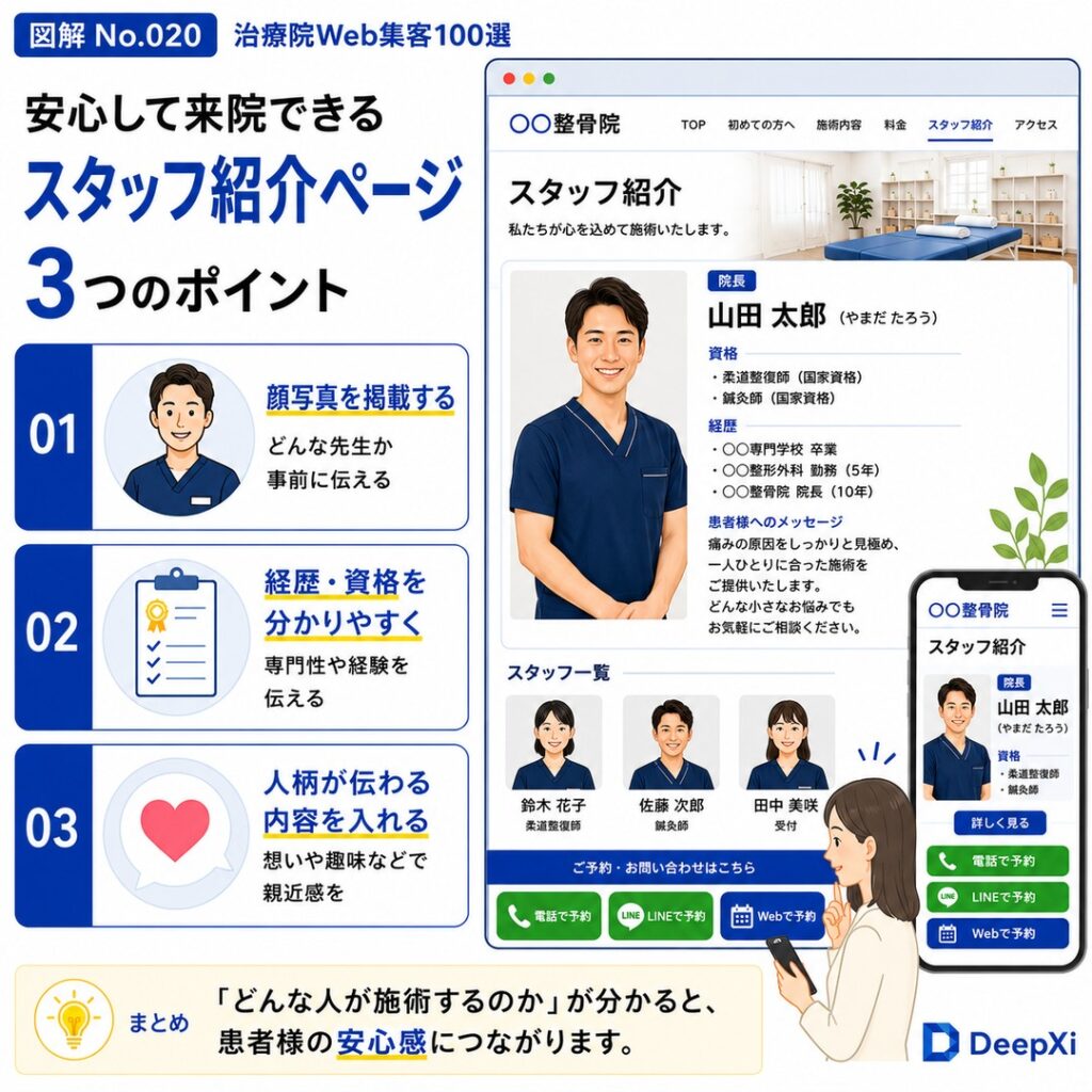 患者様に安心感を与えるスタッフ紹介ページの作り方