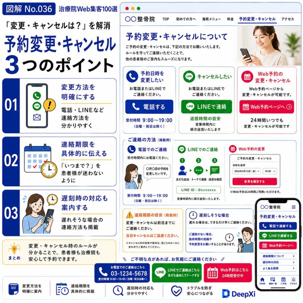 予約変更・キャンセルを分かりやすく伝える方法