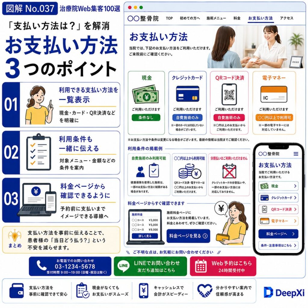 患者様が安心できる「支払い方法」の見せ方